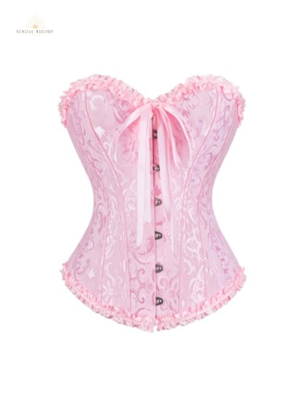 Costume Corset Renaissance Victorian Overbust Lace-Up Jacquard